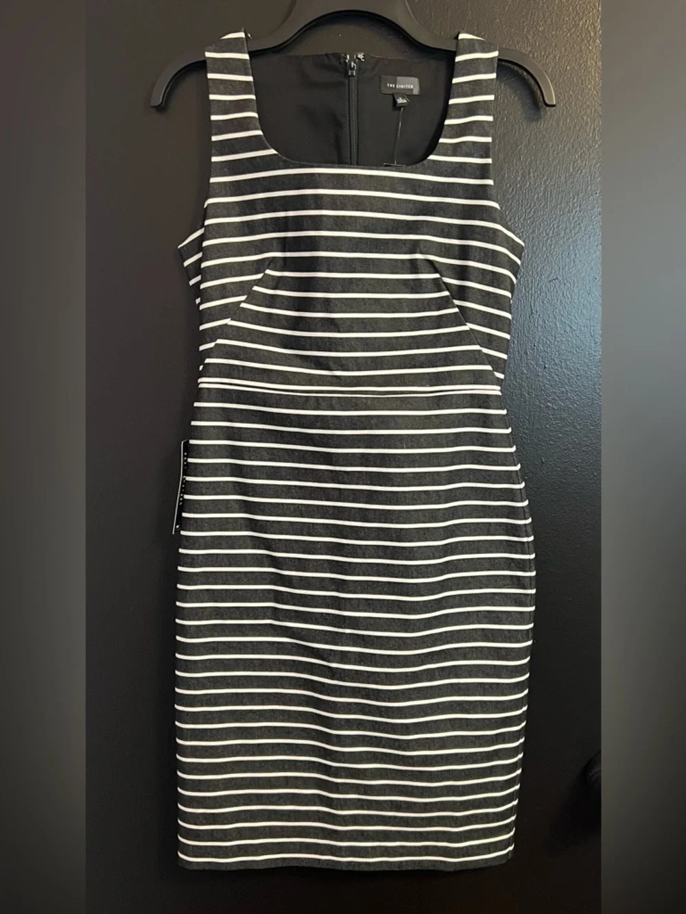 The Limited Black and White Striped Midi Sheath Dress - Picture 1 of 4